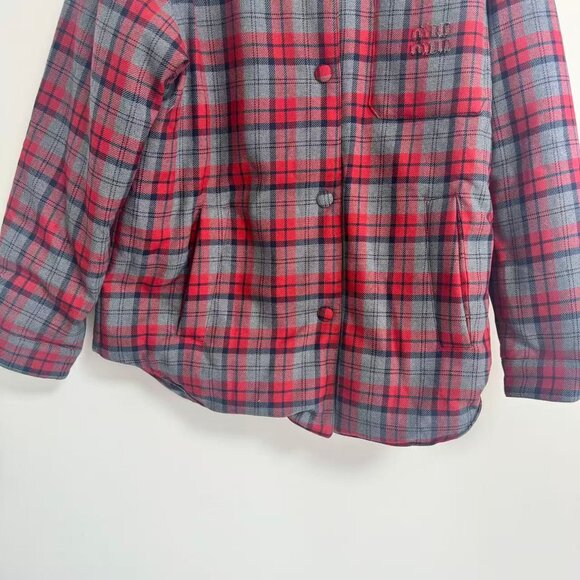 Miu Miu Grey Padded Check Jacket - Picture 7 of 12